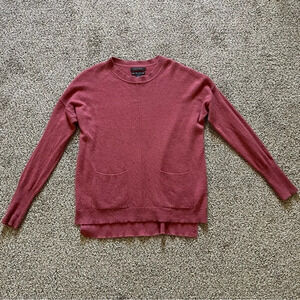 TAHARI Pure Luxe Cashmere Crew Neck Sweater Pink